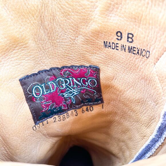 Old Gringo Erin Boots Brown Blue Leather Embroidered Western Cowboy Sz 9 - Picture 10 of 10